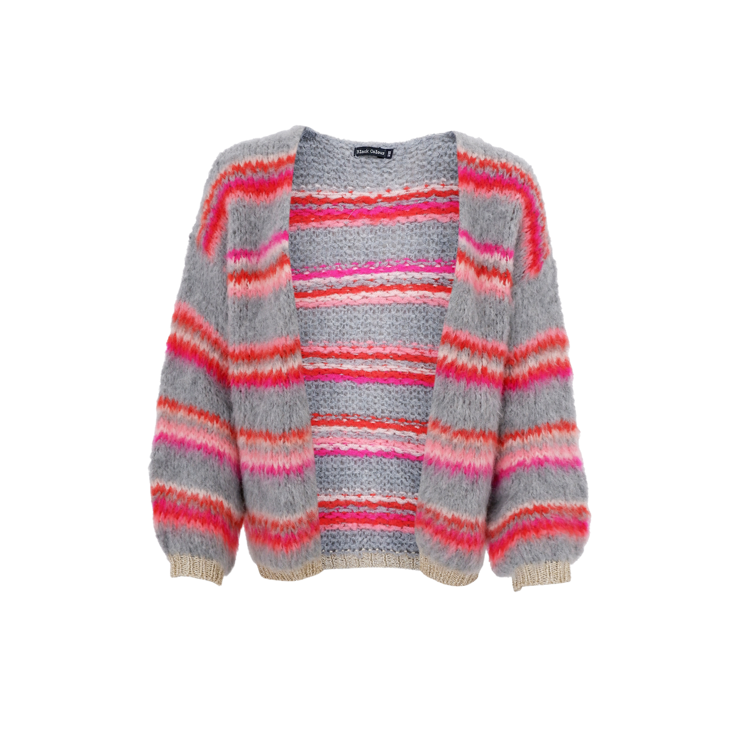 Cayenne Striped Cardigan - Grey/ Pink  Colours