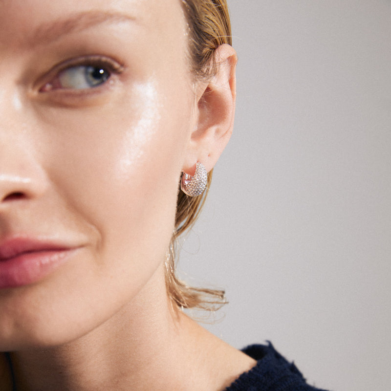 Earrings - Focus Silver Plated Crystal Earrings