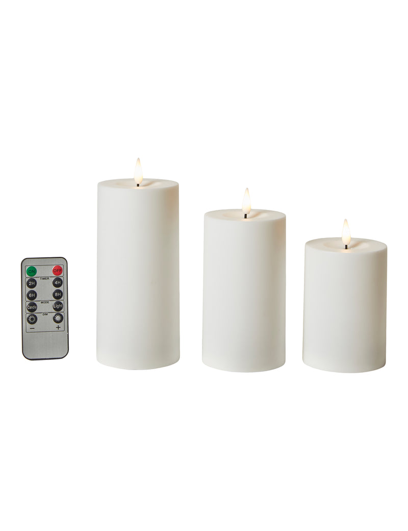 LED OUTDOOR Block Candles Set/3 - EVERYDAY