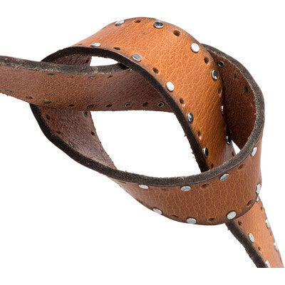 Belt - Wide Leather Belt - Cognac