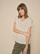 Top - COEL V-NECK TEE - Cement