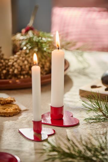 Candle Holder - Heart - Red- Small