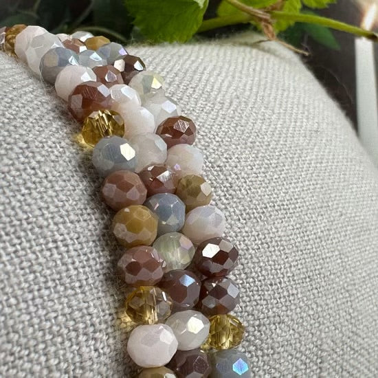 Bracelet - AYA - Crystal - Beige Mix - Set/3