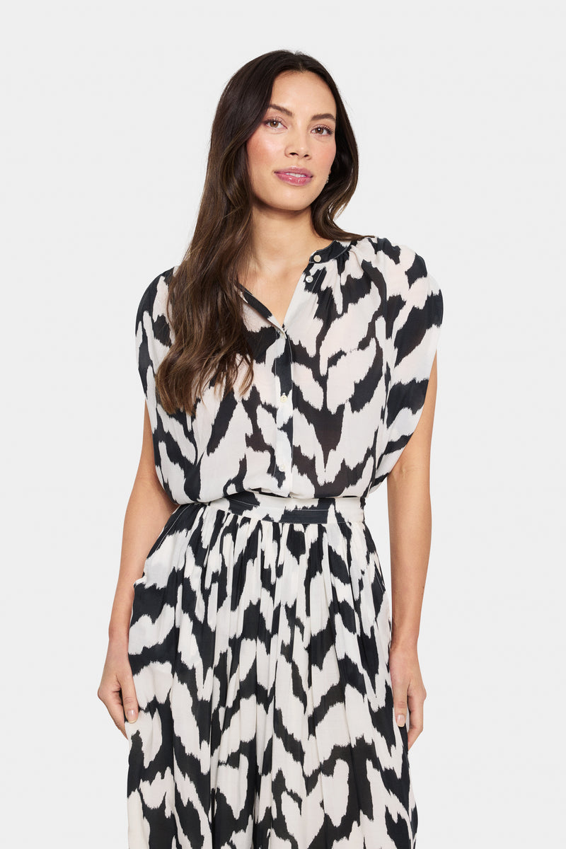 Blouse - KELSIESZ - Black Monochrom
