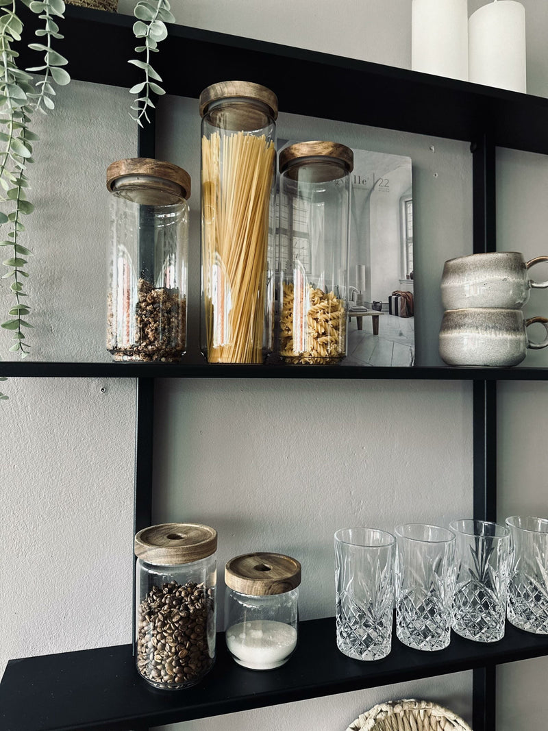 Storage Jar - Glass - Wooden Lid - 400 ML
