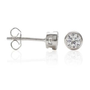 Sterling Silver - 4mm Cubic Zirconia Stud Earrings