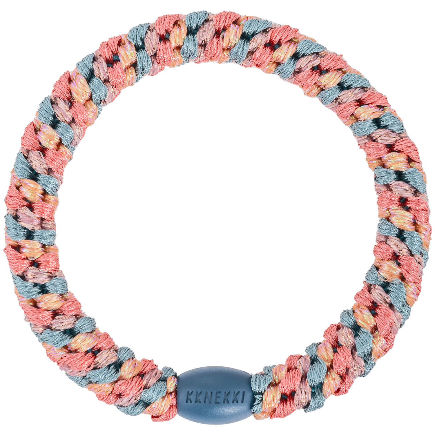 KKnekki Hair Tie - Mix Teal and Pomegranate with Glitter