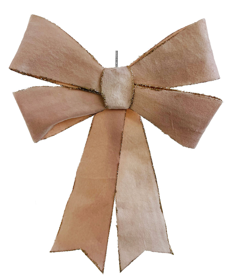 Bow - Velvet - Blush Pink