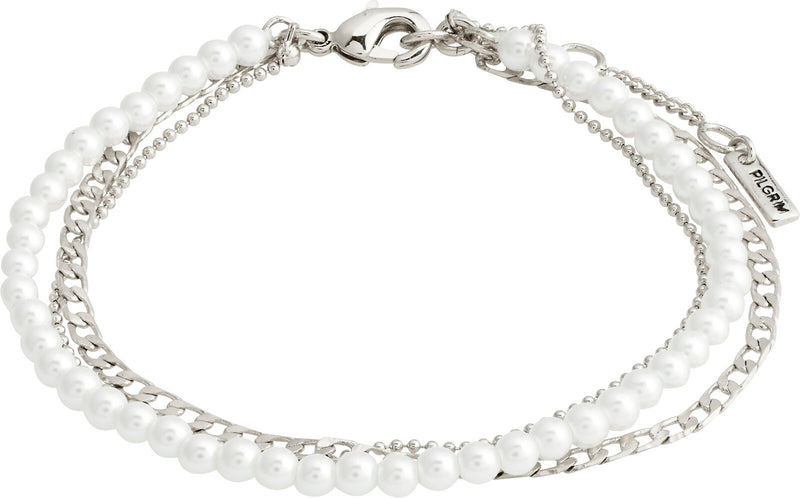 3 in 1 pearl and silver bracelet-Baker