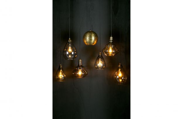 Lamp - Antique Brass - Glass