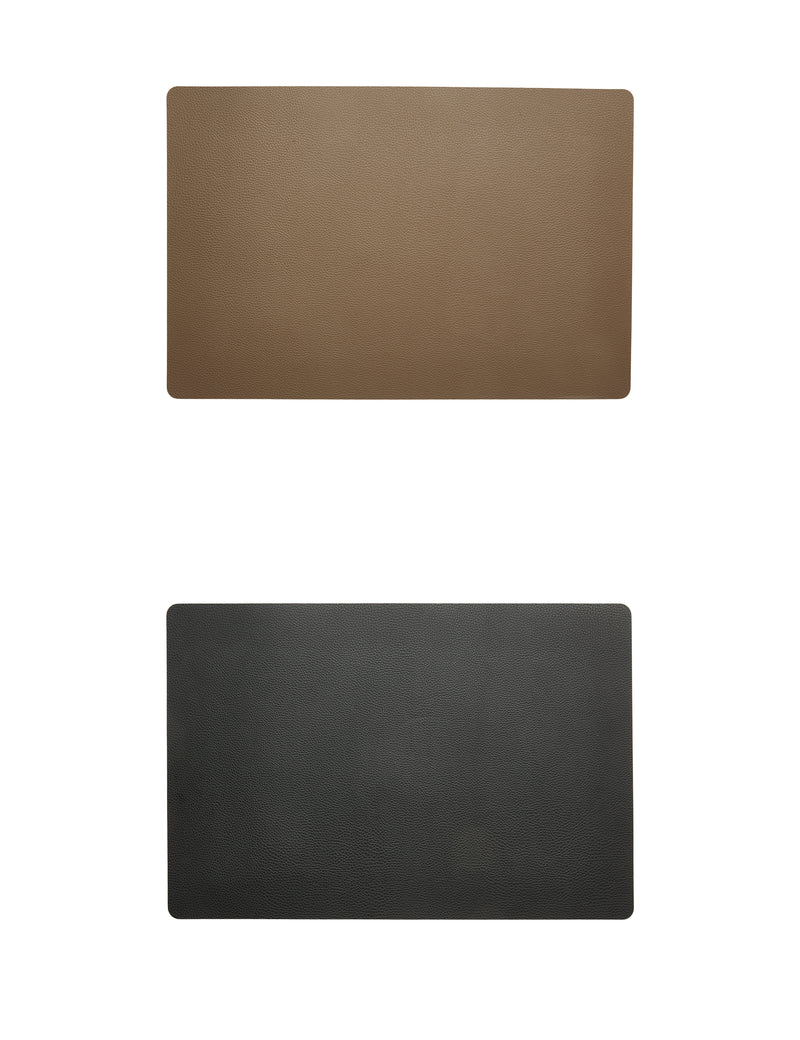 Placemat - EVERYDAY - Faux Leather - Reversible - Taupe/Black