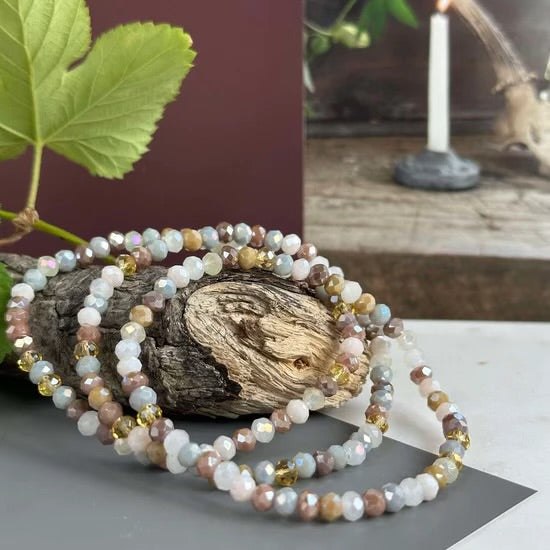 Bracelet - AYA - Crystal - Beige Mix - Set/3