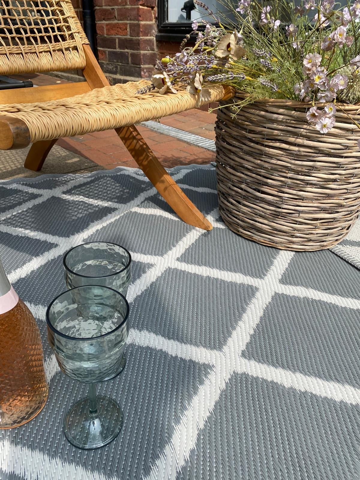 Floor Rug - 120 x 180cm - Outdoor - Grey
