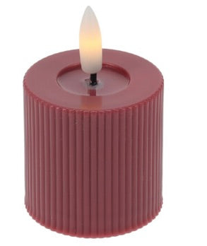 Candle - LED Candle - D 5cm - Burgundy