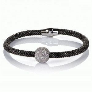 Juleo Jewellery - Mesh Bracelets with a Charm - Rose Gold & Black Rhodium