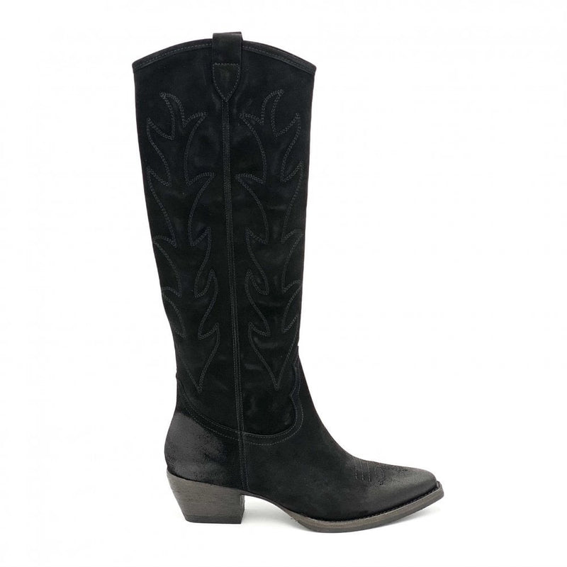 Boot Cowboy - Black Nubuck