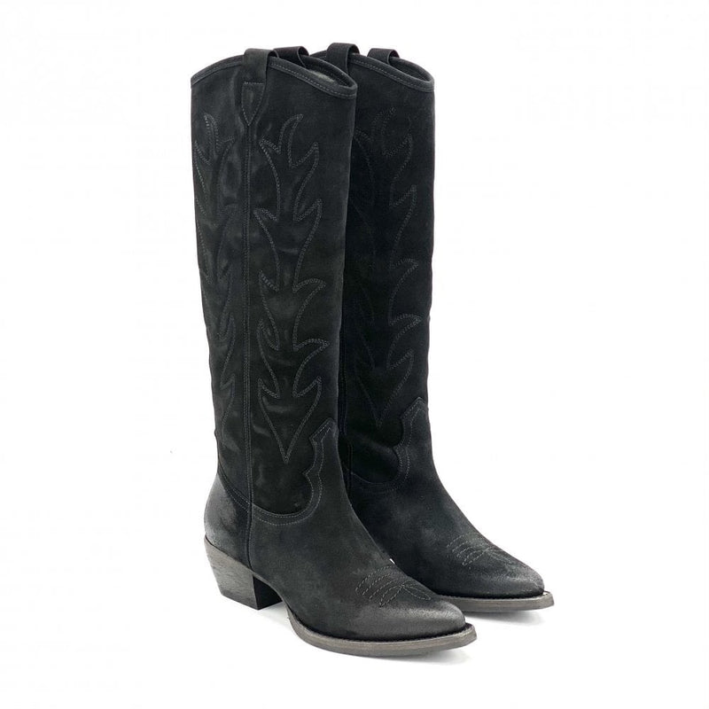 Boot Cowboy - Black Nubuck