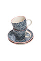 Espresso Cup & Saucer - Blue / Pink