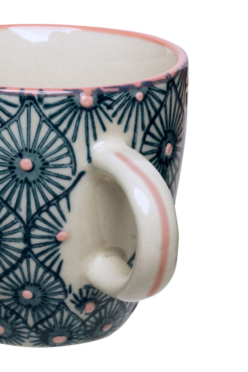 Espresso Cup & Saucer - Blue / Pink