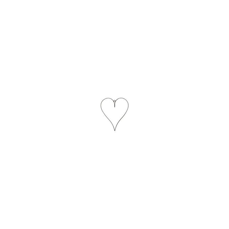 Heart Decoration - Metal - Black - Small