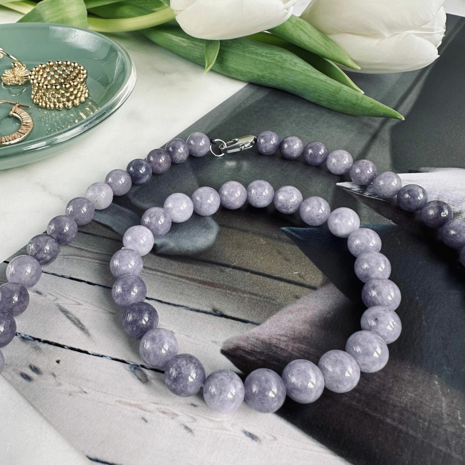 Bracelet - Natural Stones - Light Purple