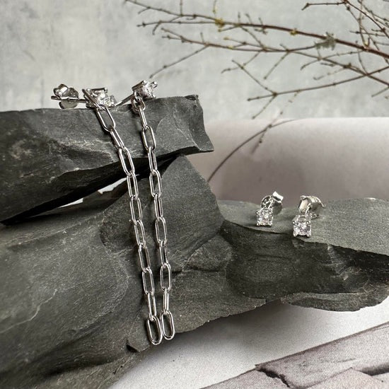 JESSICA - Drop Earrings - Set/2 - Sterling Silver - Rhodium Plated