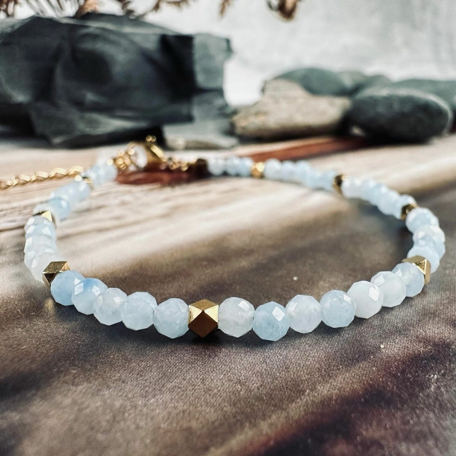 Bracelet - Semi Precious Stones-Aquamarine