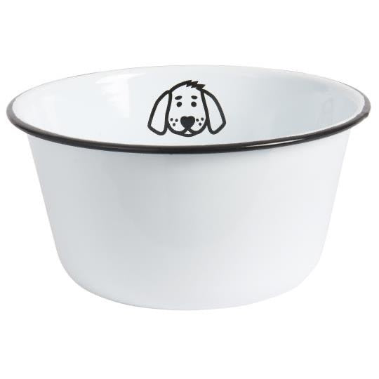 Dog Bowl - Enamel - Large - White