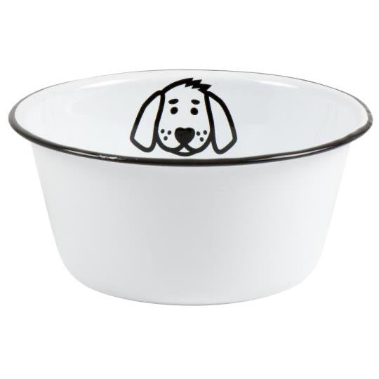 Dog Bowl - Enamel - Small - White