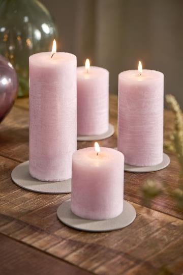 Block Candle - Rustic LIGHT PINK - Choose Size