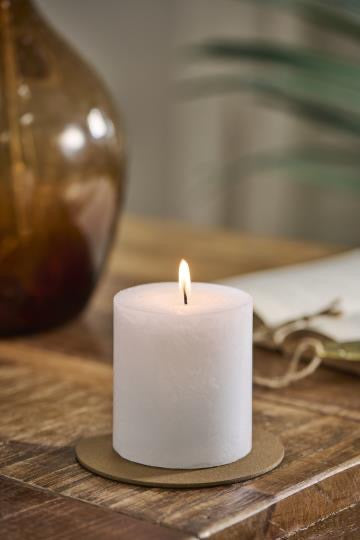 Block Candle - Rustic WHITE - Choose Size