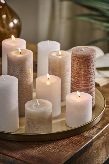 Block Candle - Rustic WHITE - Choose Size