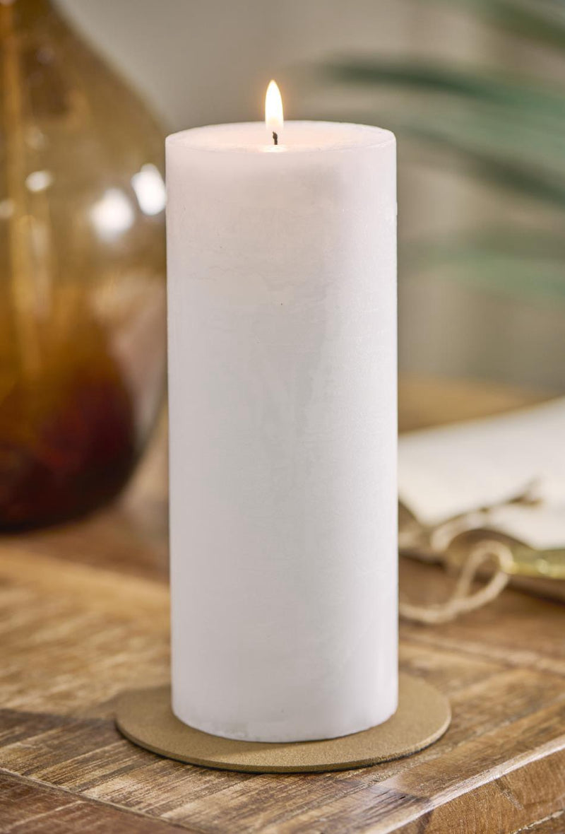Block Candle - Rustic WHITE - Choose Size