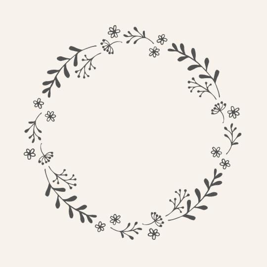 Black Flower Wreath Paper Napkins - Pack 50