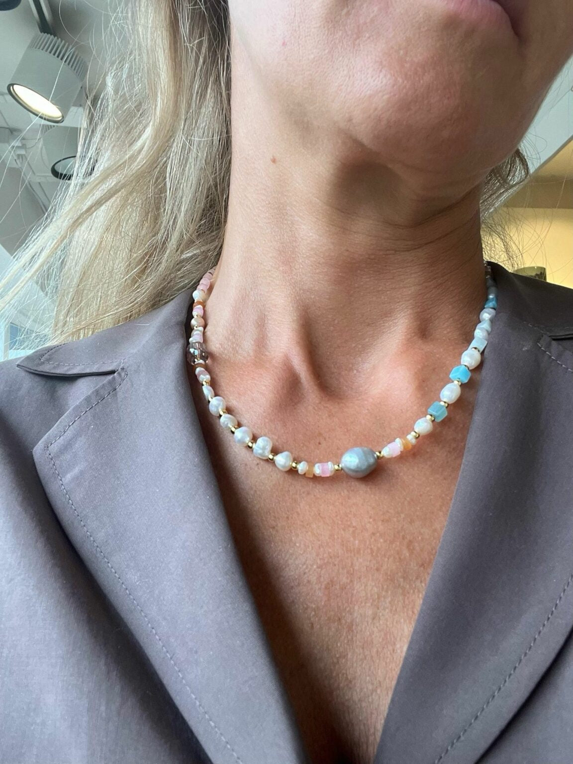 Necklace LAURA - Freshwater Pearl - Multicolour