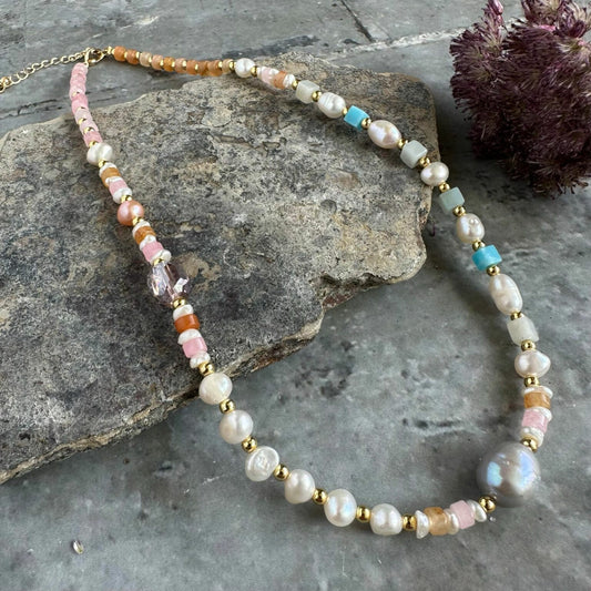 Necklace LAURA - Freshwater Pearl - Multicolour