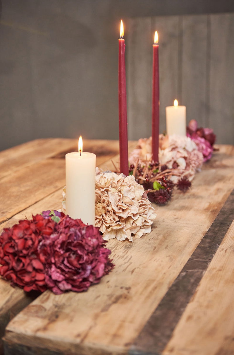 Hydrangea Flower Head - D17cm - Burgundy