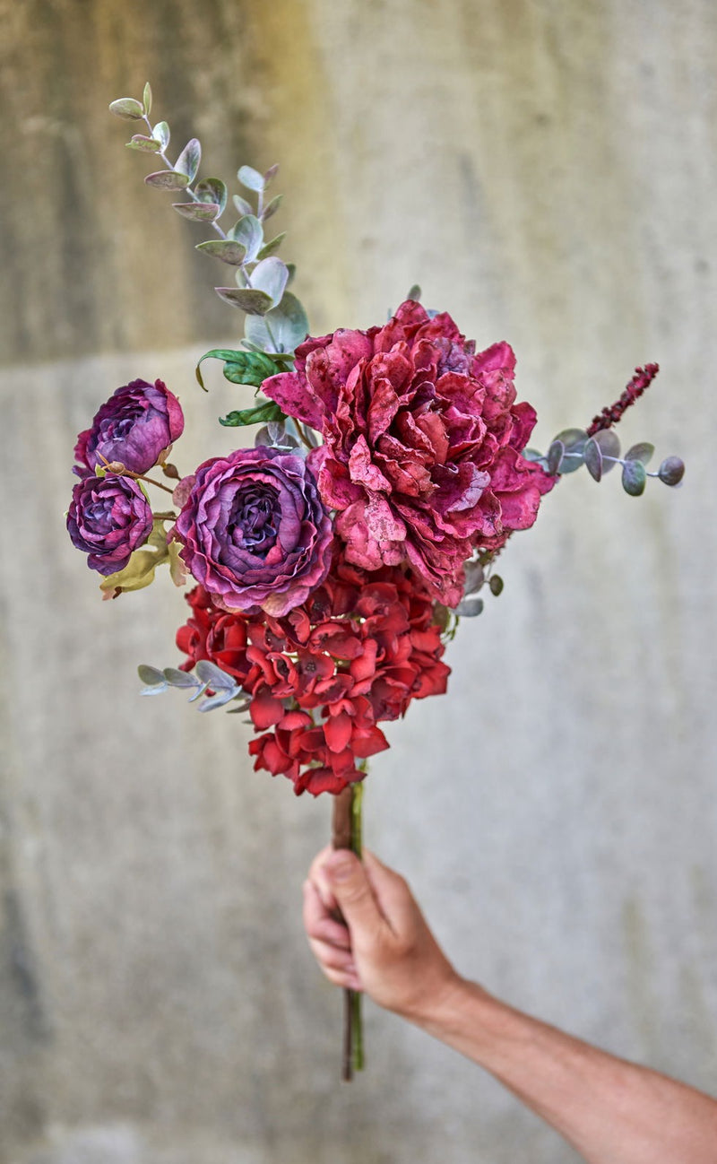 Ranunculus Flower Stem - L43cm - Dark Purple