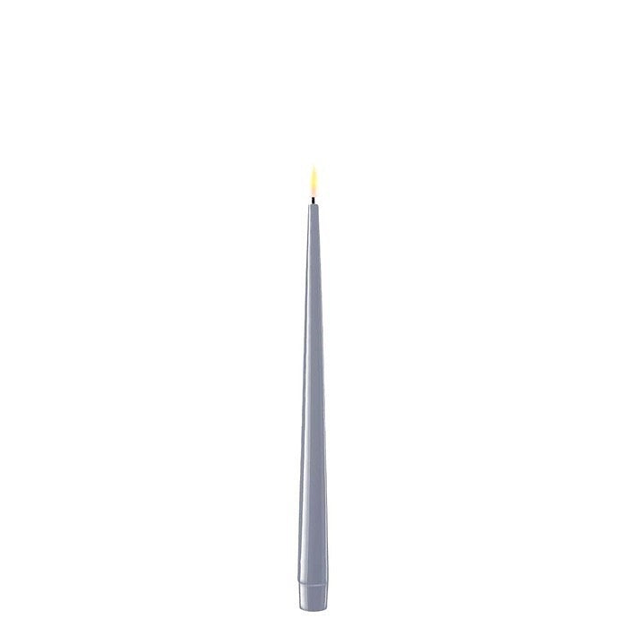 Dinner Candles LED - H38cm - Set/2 - Dusty Blue