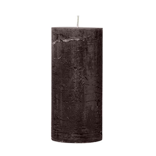Block Candle D7 x H15cm - Rustic Chestnut