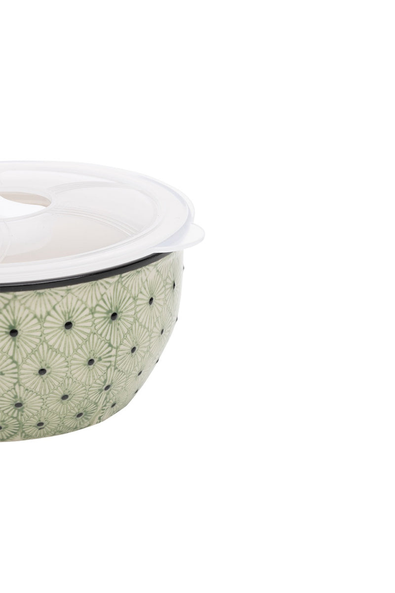 Bowl Salad With Lid Small -  Green / Black