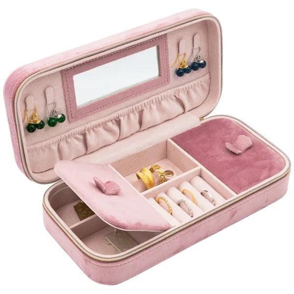 Jewellery Box - Velvet - Blush Pink