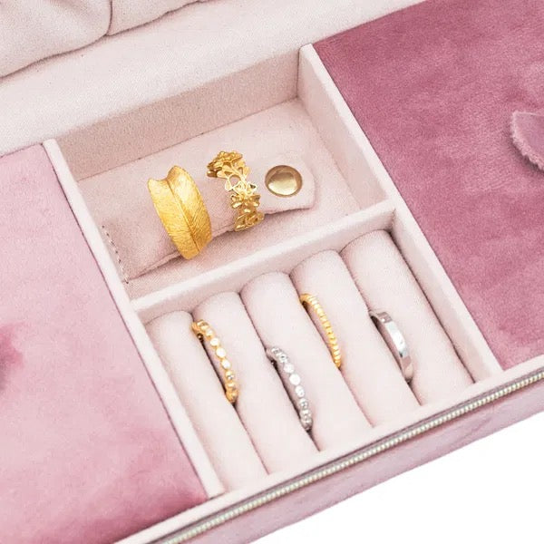 Jewellery Box - Velvet - Blush Pink
