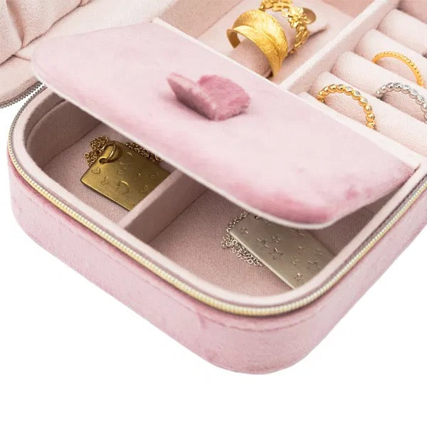 Jewellery Box - Velvet - Blush Pink