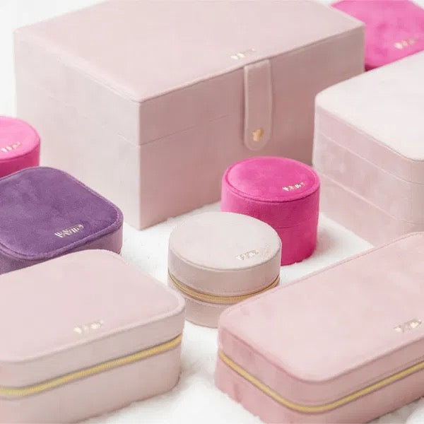 Jewellery Box - Velvet - Blush Pink