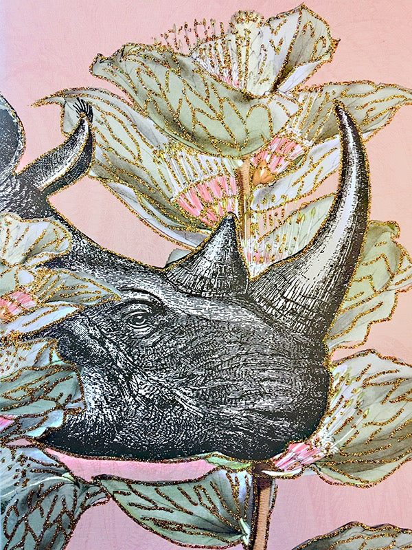 Greeting Card - Rhino / Pink