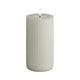 Block Candle LED - Ridged - 8 x 15cm -Sand