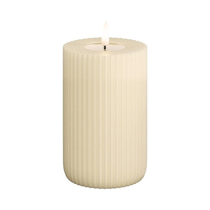 Block Candles LED - 8 x 12.5cm - Cream