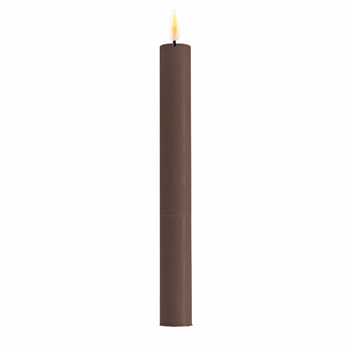Dinner Candles LED -24cm - Set/2 - Mocca