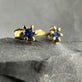 EVE - Stud Earrings - Sterling Silver - Gold Plated - Royal Blue CZ